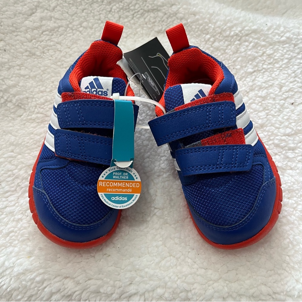 NWT Adidas STA Fluid 3 Kids Shoes Active Sneakers Running Orange Blue 6K